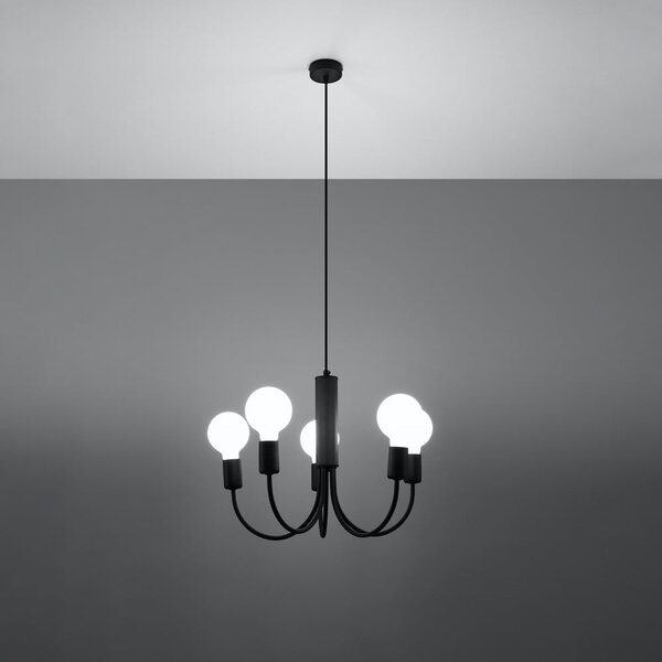 Czarna lampa wisząca ø 45 cm Karim – Sollux
