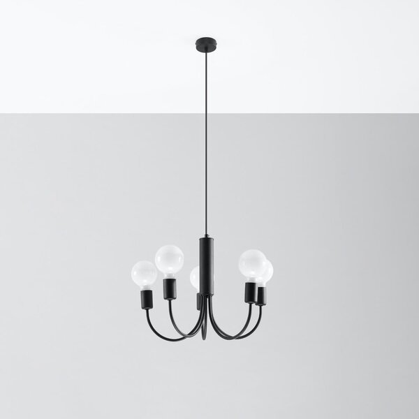 Czarna lampa wisząca ø 45 cm Karim – Sollux