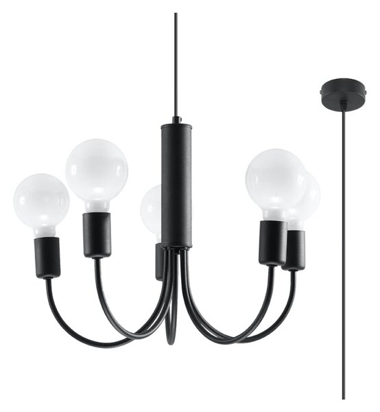 Czarna lampa wisząca ø 45 cm Karim – Sollux