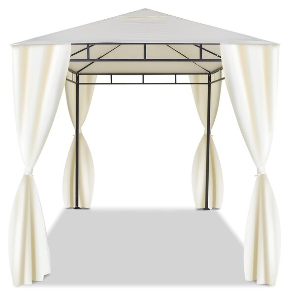 Altana ogrodowa 3x2 m z eleganckiego żelaza, kompletna z bocznymi panelami w kolorze ecru