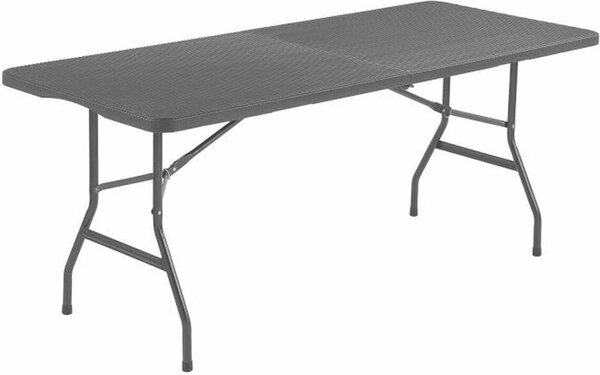 Składany stolik, wymiary: 180 x 74 x 73,5 cm, wykonany ze stali i polietylenu