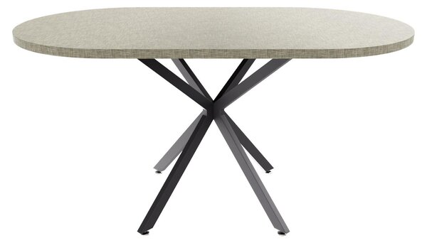 Marui Small - owalny stół jadalny 150x90 cm z teksturowanego drewna z centralną nogą z metalu Kiso