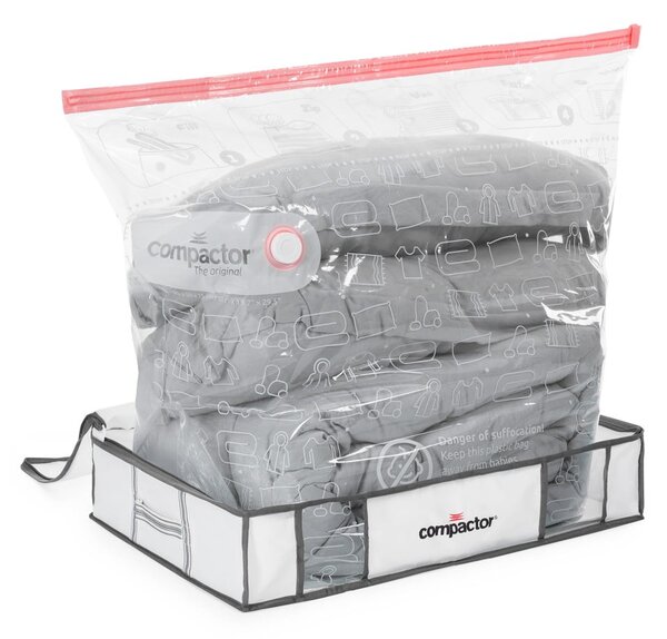 Tekstylne pojemniki do przechowywania ubrań zestaw 3 szt. próżniowe/usztywniane 45x65x15,5 cm Life – Compactor