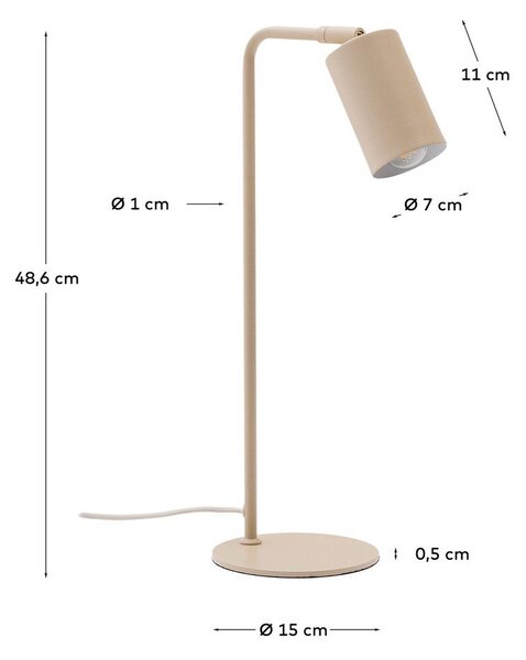 Beżowa metalowa lampa stołowa (wysokość 49 cm) Manie – Kave Home