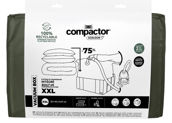 Tekstylny pojemnik do przechowywania ubrań próżniowy 65x45x27 cm Ecologik – Compactor