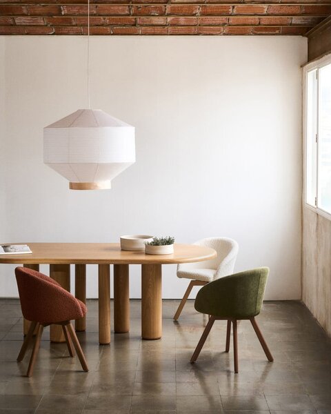 Brązowy tapicerowany fotel jadalniany Marvin – Kave Home