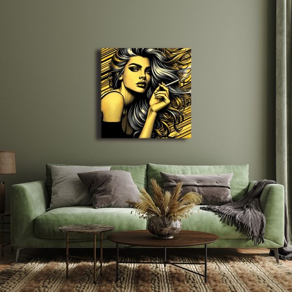 Obraz kobieta z falującymi włosami