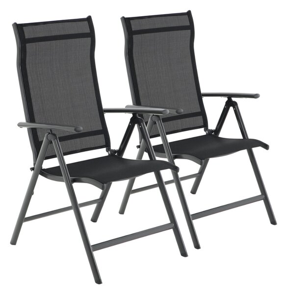 Krzesła ogrodowe RIVIERA, zestaw 2 szt., czarny SongmicsHome