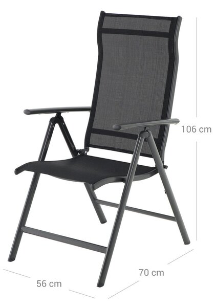 Krzesła ogrodowe RIVIERA, zestaw 2 szt., czarny SongmicsHome