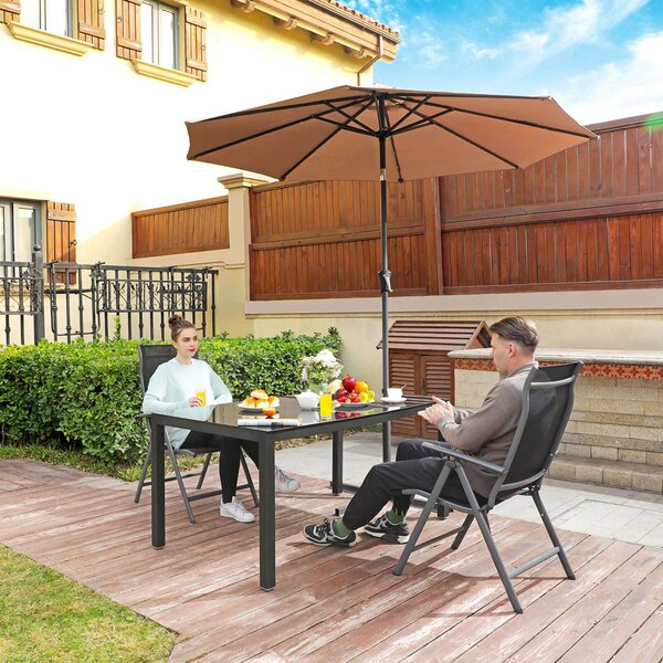 Krzesła ogrodowe RIVIERA, zestaw 2 szt., czarny SongmicsHome