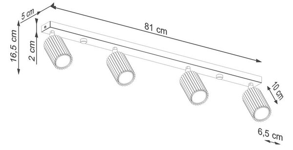 Szarobrązowa metalowa lampa punktowa 6,5x81 cm Gleam – Sollux