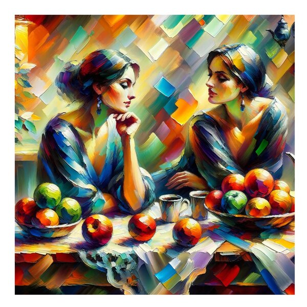 Obraz odbicie w lustrze z owocami