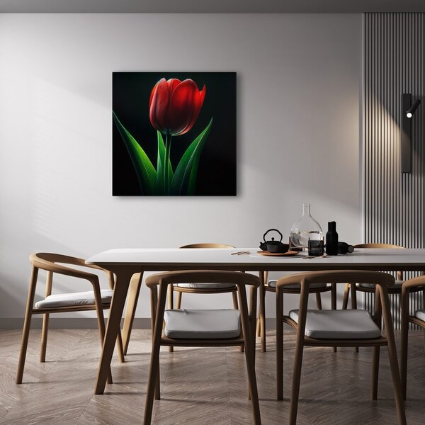 Obraz kwiat tulipana w nocy