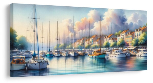 Obraz port z kolorowymi domami