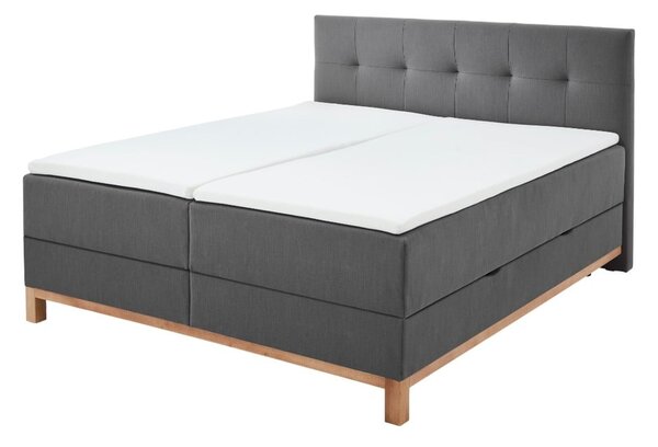 Ciemnoszare łóżko boxspring ze schowkiem 180x200 cm Catania − Meise Möbel