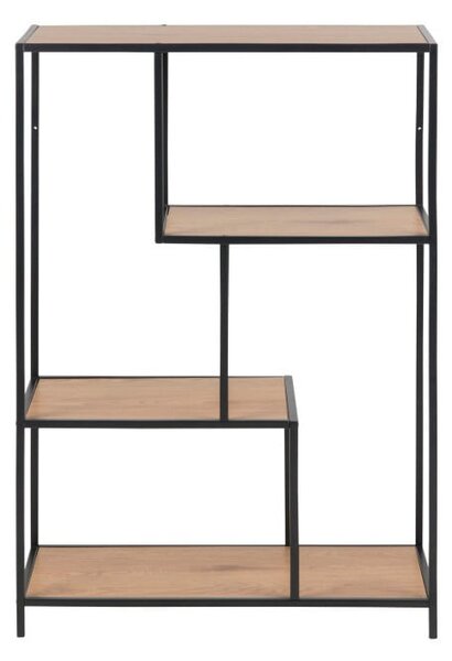 Czarno-naturalny regał w dekorze dębu 77x114 cm Seaford – Actona