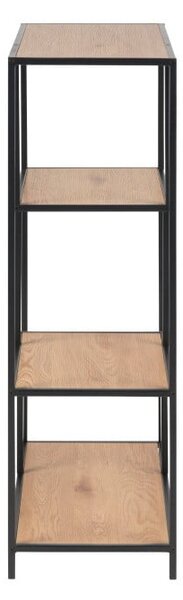 Czarno-naturalny regał w dekorze dębu 77x114 cm Seaford – Actona