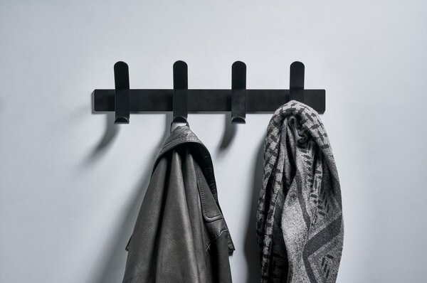 Czarny metalowy wieszak ścienny A-Rack − Zone