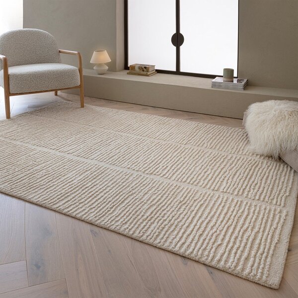 Wełniany dywan tkany ręcznie w kolorze kości słoniowej 120x170 cm Zennith Column – Asiatic Carpets