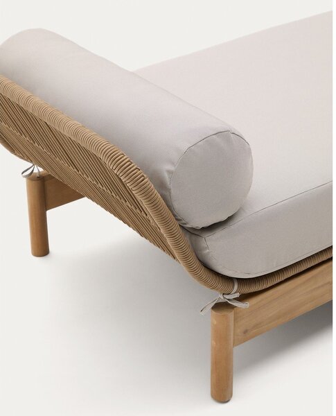 Sofa ogrodowa z litego drewna akacjowego w naturalnym kolorze Catalina – Kave Home