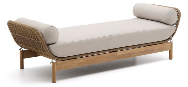 Sofa ogrodowa z litego drewna akacjowego w naturalnym kolorze Catalina – Kave Home