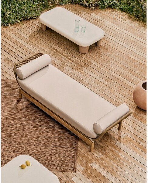 Sofa ogrodowa z litego drewna akacjowego w naturalnym kolorze Catalina – Kave Home