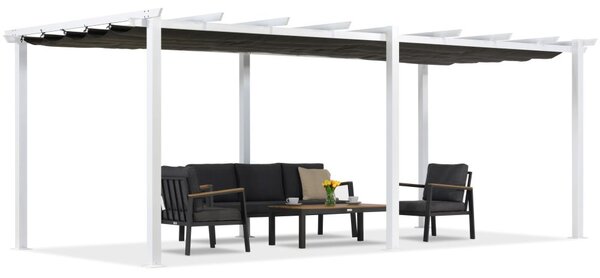 Pergola tarasowa Barbados 3x6 m Garden Point biało-antracytowa
