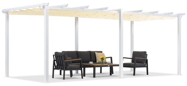 Pergola tarasowa Barbados 3x6 m Garden Point biało-beżowa