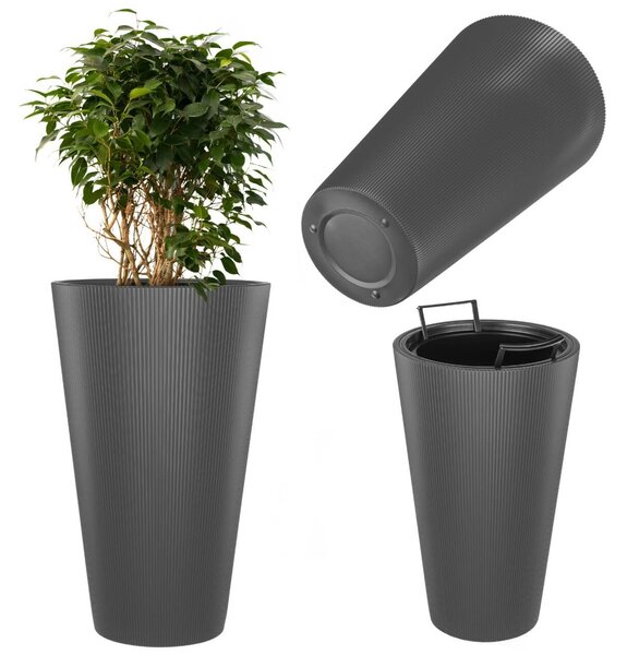 Doniczka Linea Slim 30 cm, antracyt, 1 szt