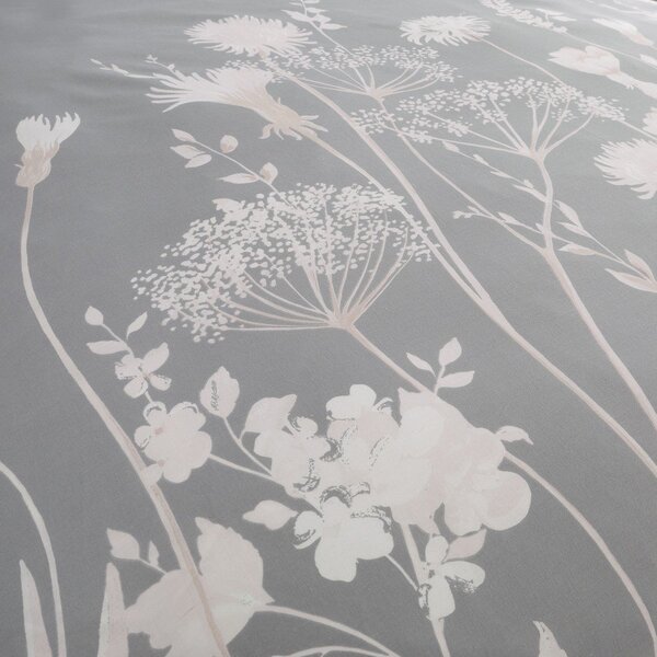 Szara pościel jednoosobowa 135x200 cm Meadowsweet Floral – Catherine Lansfield