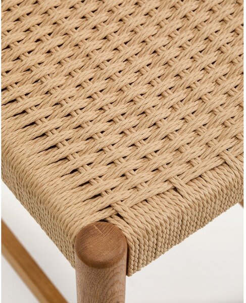 Hoker z litego drewna dębowego w naturalnym kolorze (wysokość siedziska 65 cm) Analy – Kave Home