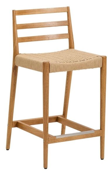 Hoker z litego drewna dębowego w naturalnym kolorze (wysokość siedziska 65 cm) Analy – Kave Home