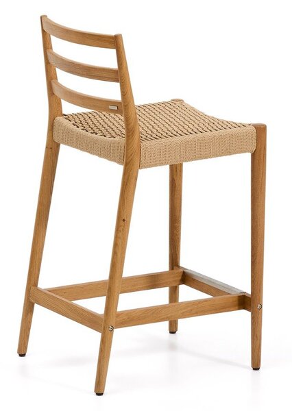 Hoker z litego drewna dębowego w naturalnym kolorze (wysokość siedziska 65 cm) Analy – Kave Home