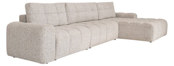 Beżowy rozkładany narożnik modułowy ze schowkiem (prawostronny) Lulu – Miuform