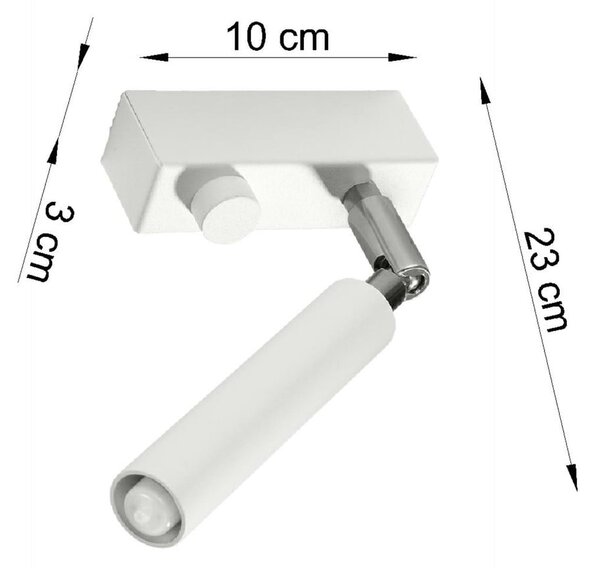 Biała lampa punktowa 10x3 cm Tiden – Sollux