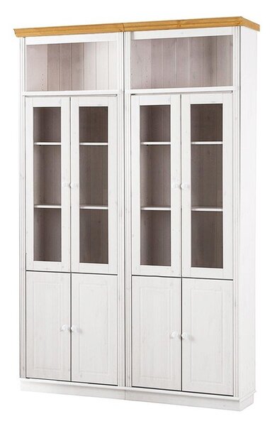 Biała witryna z litego drewna sosnowego 148x223 cm Anita – Støraa