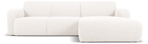 Biały narożnik z materiału bouclé (prawostronny) Molino – Micadoni Home