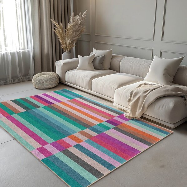 Turkusowy chodnik odpowiedni do prania 60x230 cm Acid Rain – Mila Home