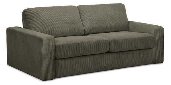 Sztruksowa rozkładana sofa w kolorze khaki 195 cm Nona – Makamii