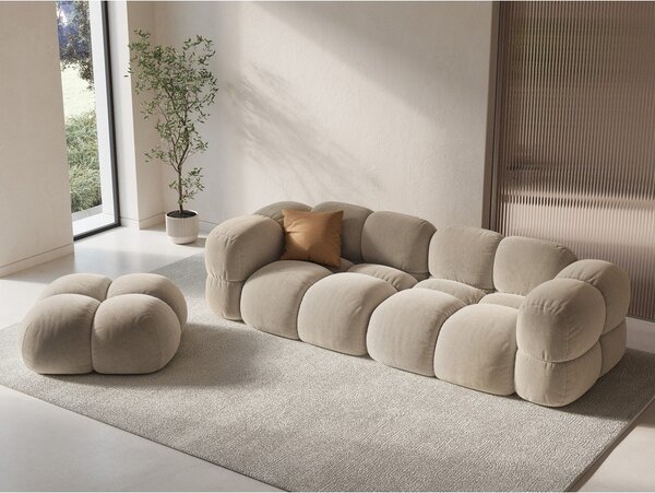 Beżowa aksamitna sofa 250 cm Loretto – Cosmopolitan Design