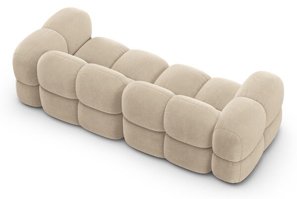 Beżowa aksamitna sofa 250 cm Loretto – Cosmopolitan Design