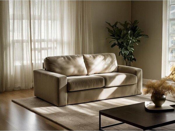 Sztruksowa rozkładana sofa w kolorze khaki 195 cm Nona – Makamii