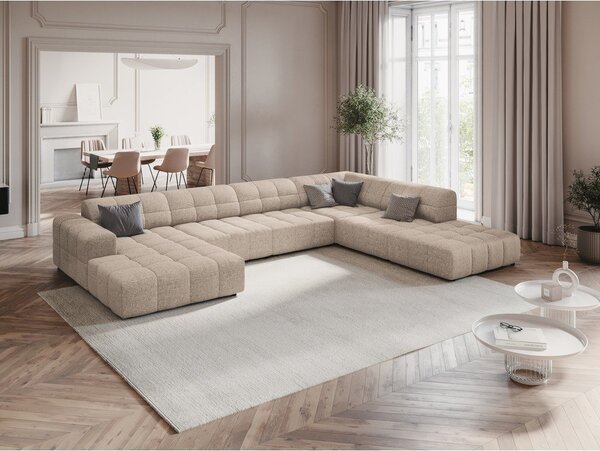 Beżowy narożnik (prawostronny/w kształcie litery U) Chicago – Cosmopolitan Design