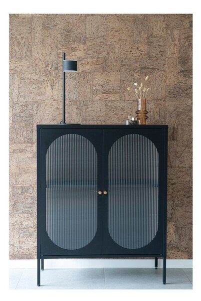 Czarna metalowa witryna 90x110 cm Adelaide – House Nordic
