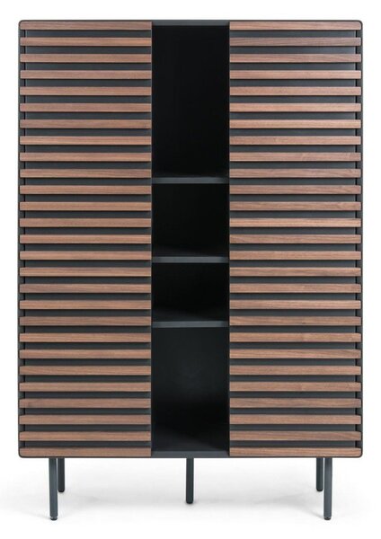 Czarna/w naturalnym kolorze szafka w dekorze orzecha 105x155x40 cm Kesia – Kave Home