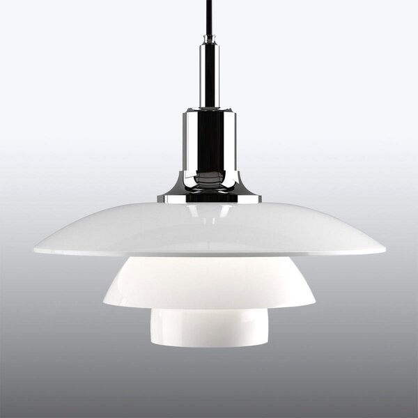 Lampa Wisząca Louis Poulsen, PH 3/2, ściemnialny, biały, salon, szkło, design