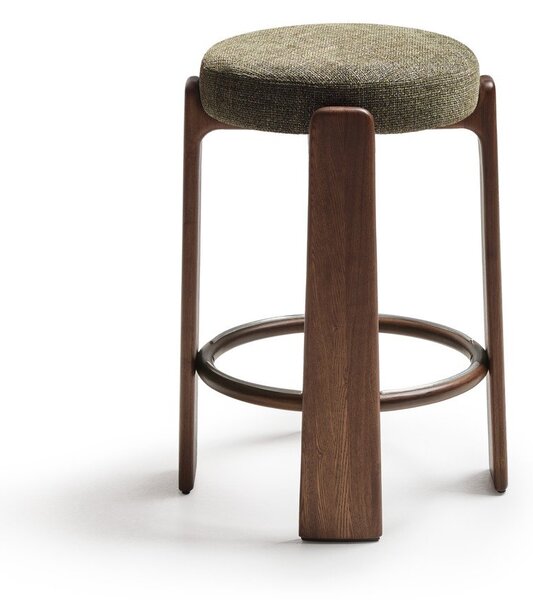 Hoker w kolorze zielono-ciemnonaturalnym z litego drewna jesionowego (wysokość siedziska 75 cm) Granite – Kave Home