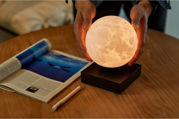 Czarna dekoracja świetlna do kontaktu ø 12 cm Moon – Gingko