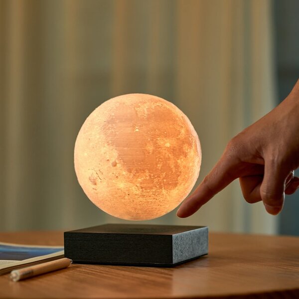 Czarna dekoracja świetlna do kontaktu ø 12 cm Moon – Gingko