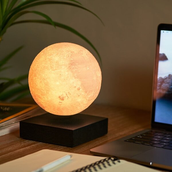 Czarna dekoracja świetlna do kontaktu ø 12 cm Moon – Gingko